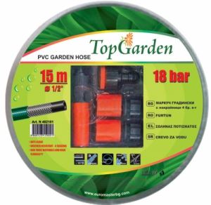 Комплект маркуч за вода 1 / 2 x 15 м с 4 бр конектори Top Garden