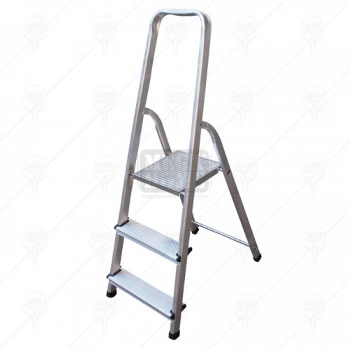 Едностранна алуминиева стълба с три стъпала Val import Drabest